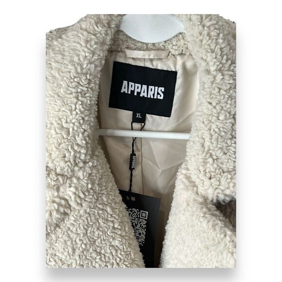 $415 Apparis Women's Ivory Faux Sherling Dble Breasted Sherpa Coat Jacket Sz XL - Picture 7 of 9